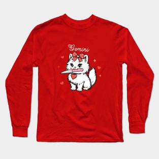 Gemini Sassy Valentines Kitty Long Sleeve T-Shirt